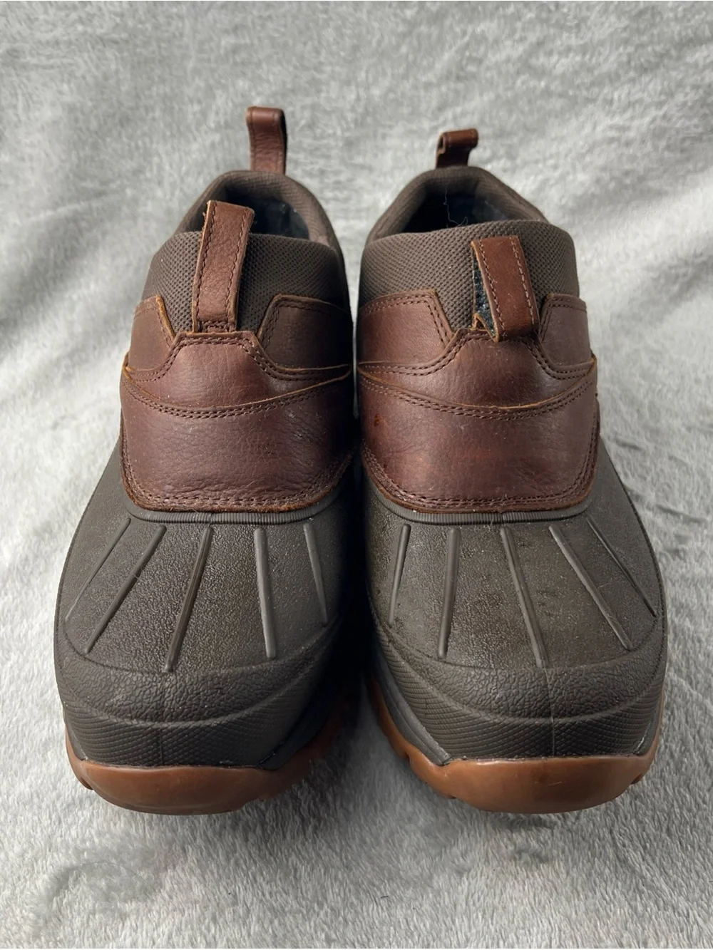 LL Bean TEK 2.5 Storm Chaser 507173 Low Slip on Dk Brown Leather Duck Boot 10.5